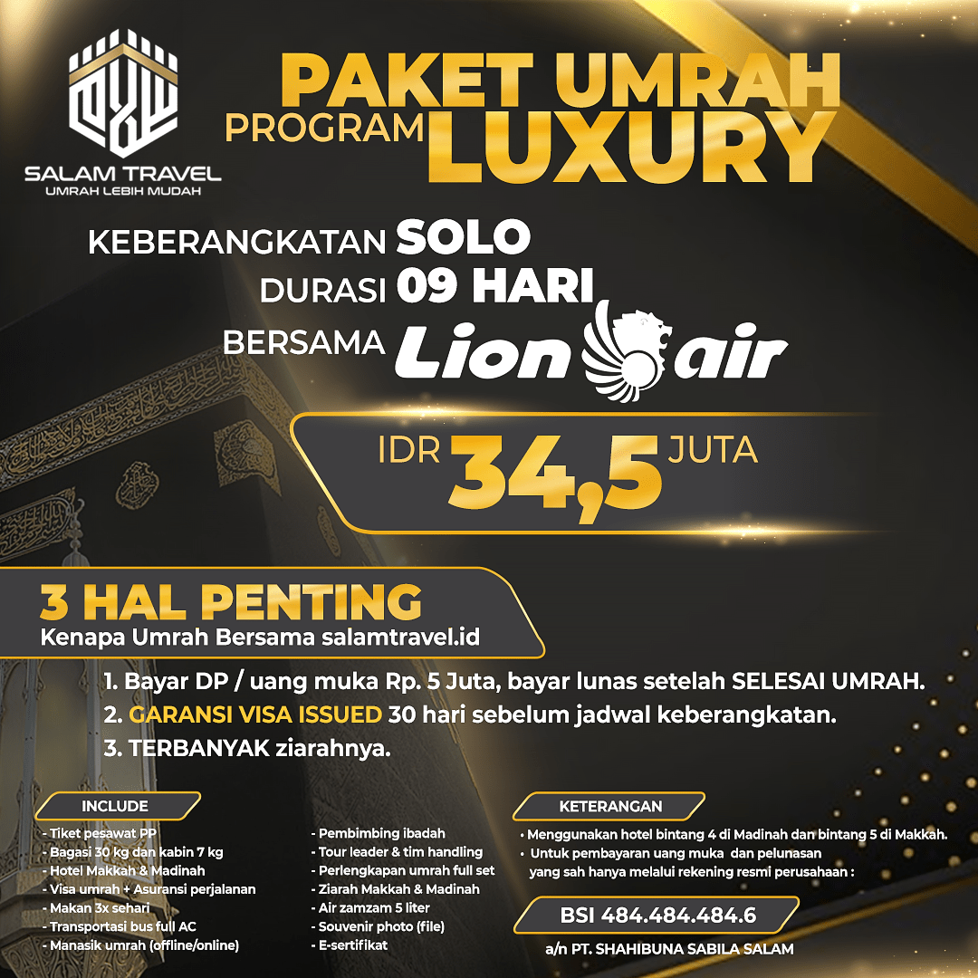 Umrah Luxury Solo 9H Umrah Luxury Solo 9H