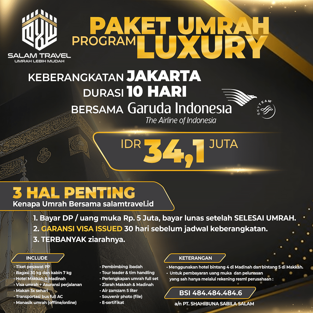 Umrah Luxury Jakarta 10H Umrah Luxury Jakarta 10H