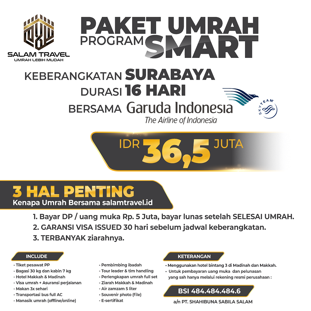 Umrah Smart Surabaya 16H Umrah Smart Surabaya 16H
